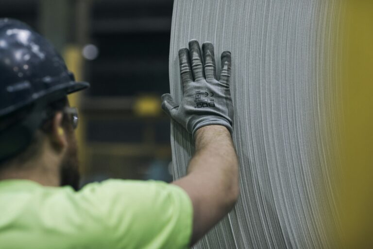 Fiberglass composite material in production, machined with fiberglass fabrication equipment
